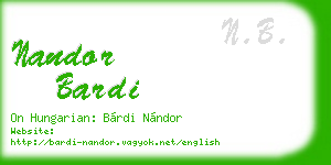 nandor bardi business card