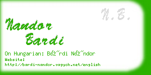 nandor bardi business card